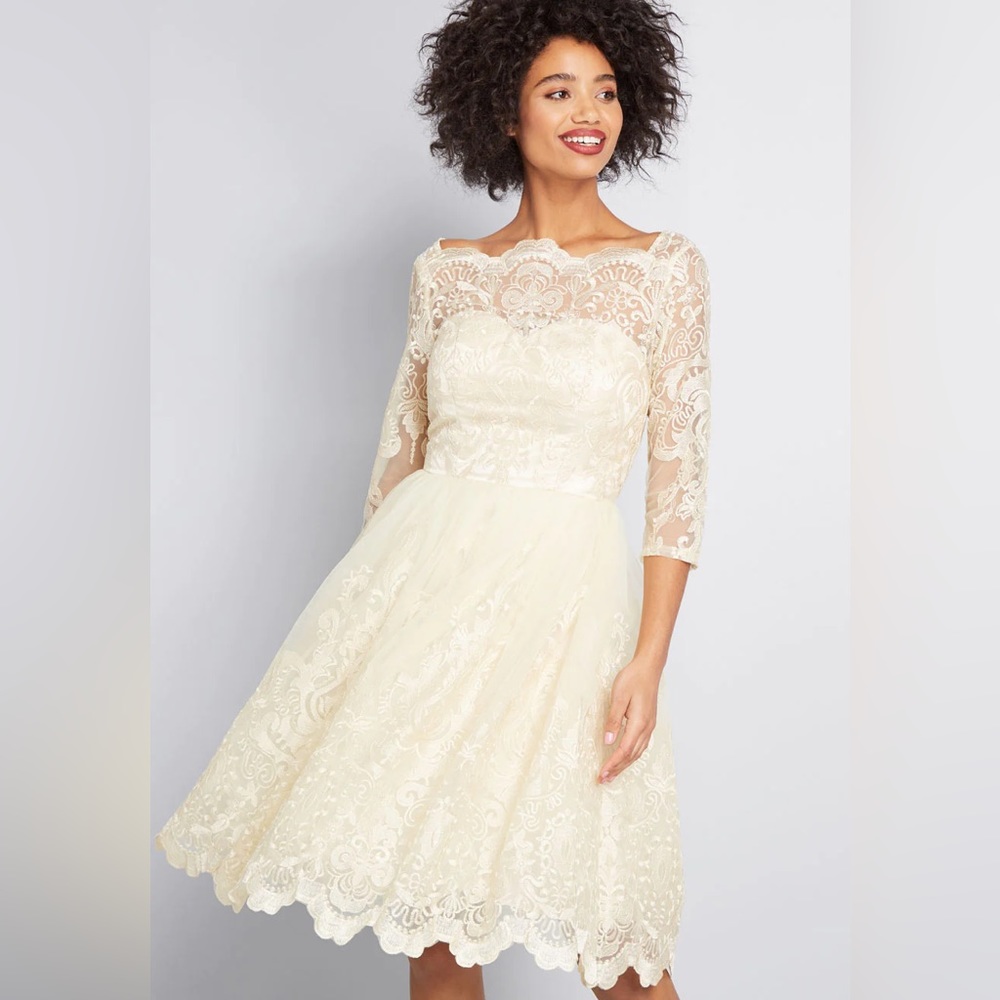 Chi Chi London Gilded Grace Lace Dress